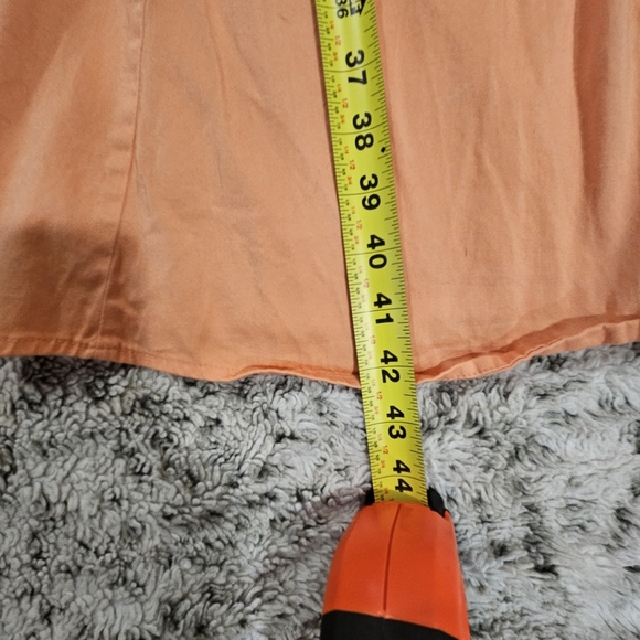 Donna Karan SZ 4 Light Orange Fit & Flare Sleeveless Midi Dress W/Pockets FLAWED - Picture 5 of 12